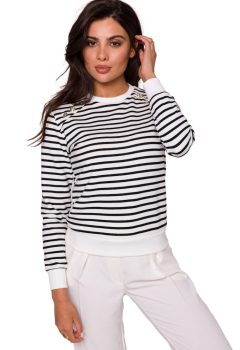 B251 Bluza w paski z ozdobnymi guzikami - model 1