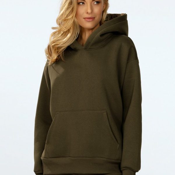 Bluza Oseye KHAKI BAWEŁNA GRUBA