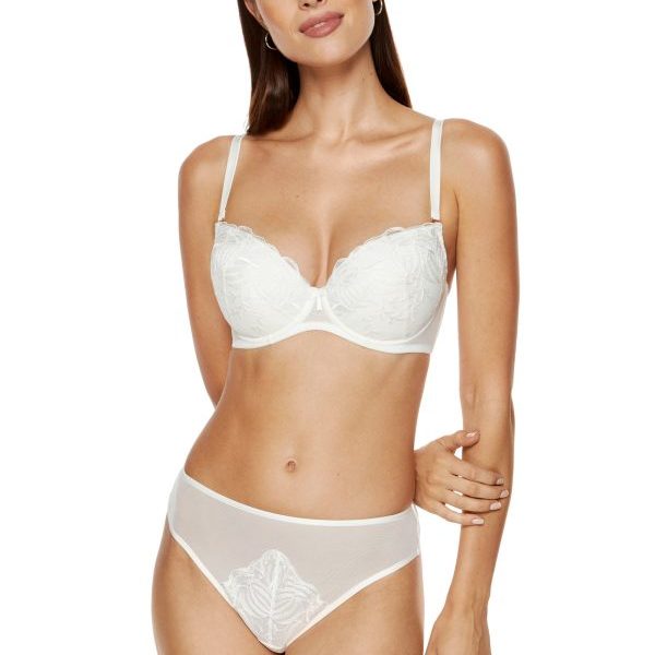 Cherie/B1 biustonosz push-up z haftem kremowy