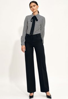 Czarne spodnie typu wide leg - SD68