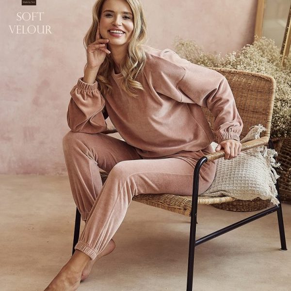 DRES TARO Komplet bluza+spodnie pudrowy róż
