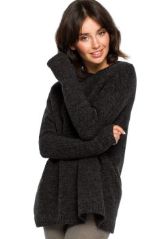 BK009 Sweter zakładany przez głowę - antracyt