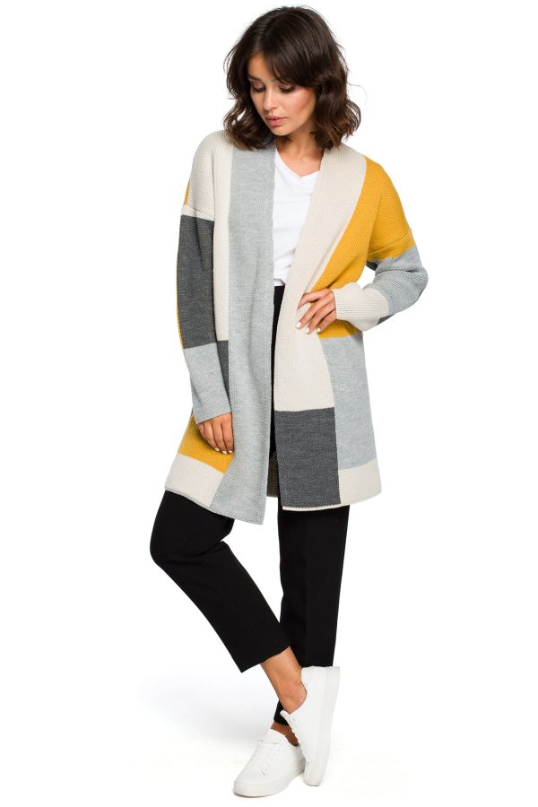 BK011 Kardigan wielokolorowy - model 1 (grafit)