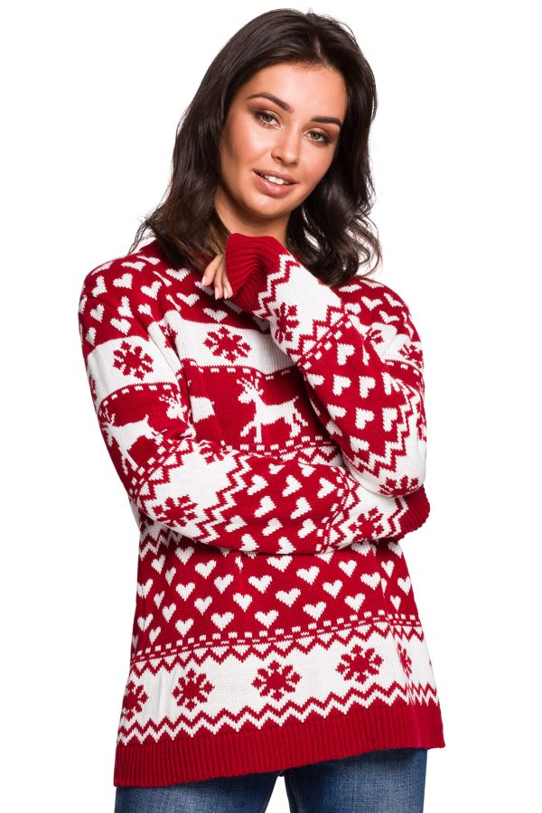 BK039 Sweter z motywem świątecznym - model 1