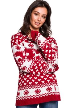 BK039 Sweter z motywem świątecznym - model 1