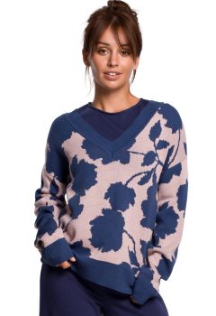BK056 Sweter w kwiaty - model 2