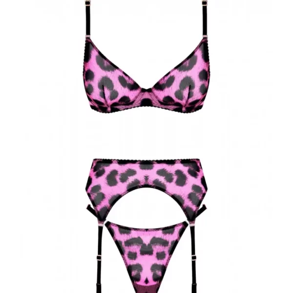 Komplet bielizny Leopard różowy