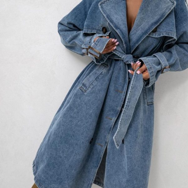 Długi płaszcz Jeans